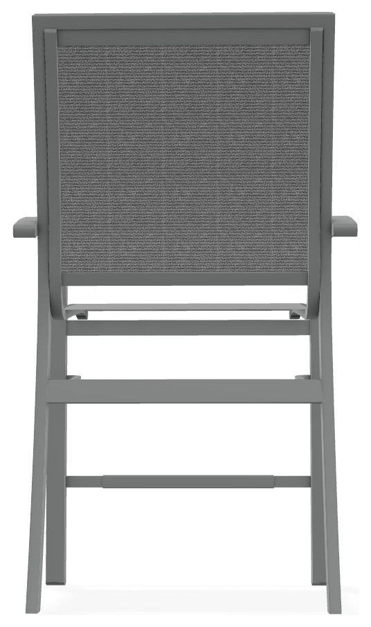 Kendall Sling Balcony Height Stackable Outdoor Stool, Titanium/Graphite