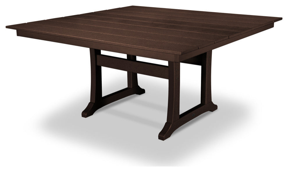 Polywood Farmhouse 59" Dining Table, Mahogany