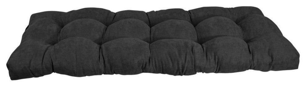 46-inch by 19-inch Tufted Solid Microsuede Bench Cushion