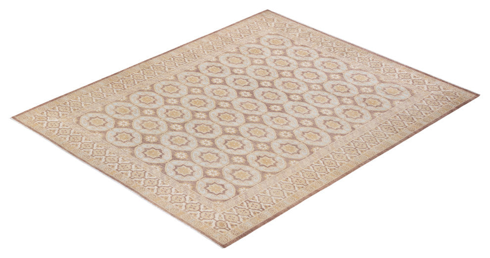 Khotan, One-of-a-Kind Hand-Knotted Area Rug Light Blue, 8'0"x9'7"