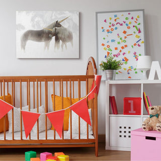 Mystic Brown Unicorn Fantasy Majestic Clouds Gold ,1pc, each 30 x 40