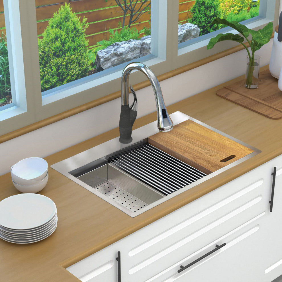Transolid KWSST322210 Kitchen Workstation, 1 Faucet Hole