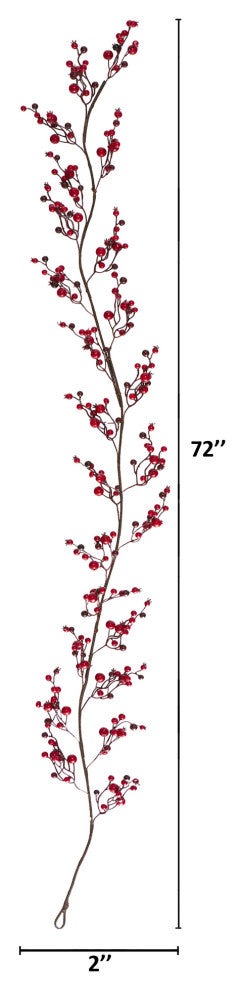 6' Red Berry Artificial Garland, Set of 2