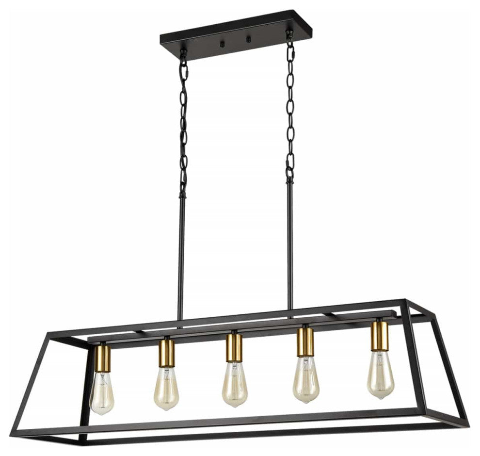 5-Light Kitchen Island Pendant Lighting Industrial Island Chandelier