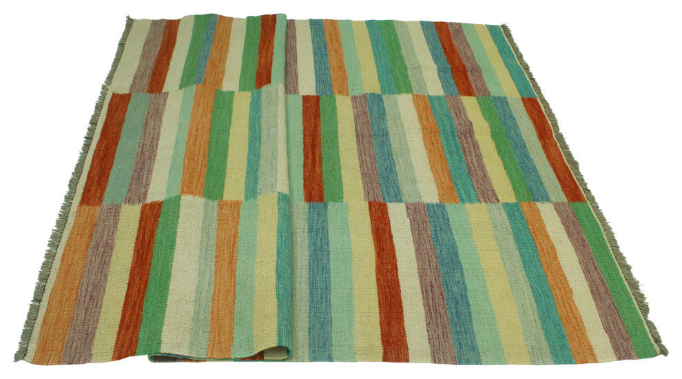 Winchester Kilim Mannan Orange/Beige Rug, 5'7x7'7