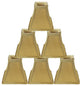 5" Square Faux Silk Bell Chandelier Lamp Shade, Gold, Set of 6