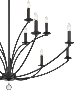 Mila 15-Light Black Chandelier