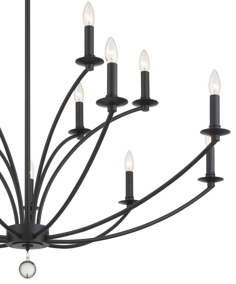 Mila 15-Light Black Chandelier