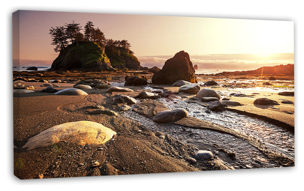 Olympic National Park Coast, Large Seashore Canvas Print, 32"x16"