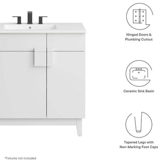 Miles 36" Bathroom Vanity - White White