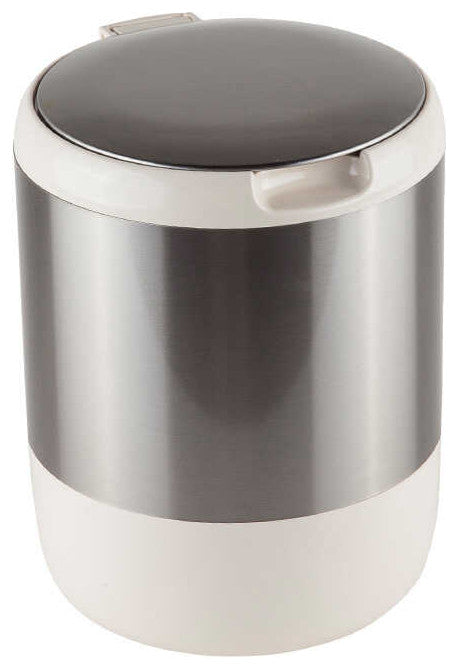 Stainless Steel & Plastic Waterproof Trash Can With Lid, Car / Kitchen, 3Liter, Black