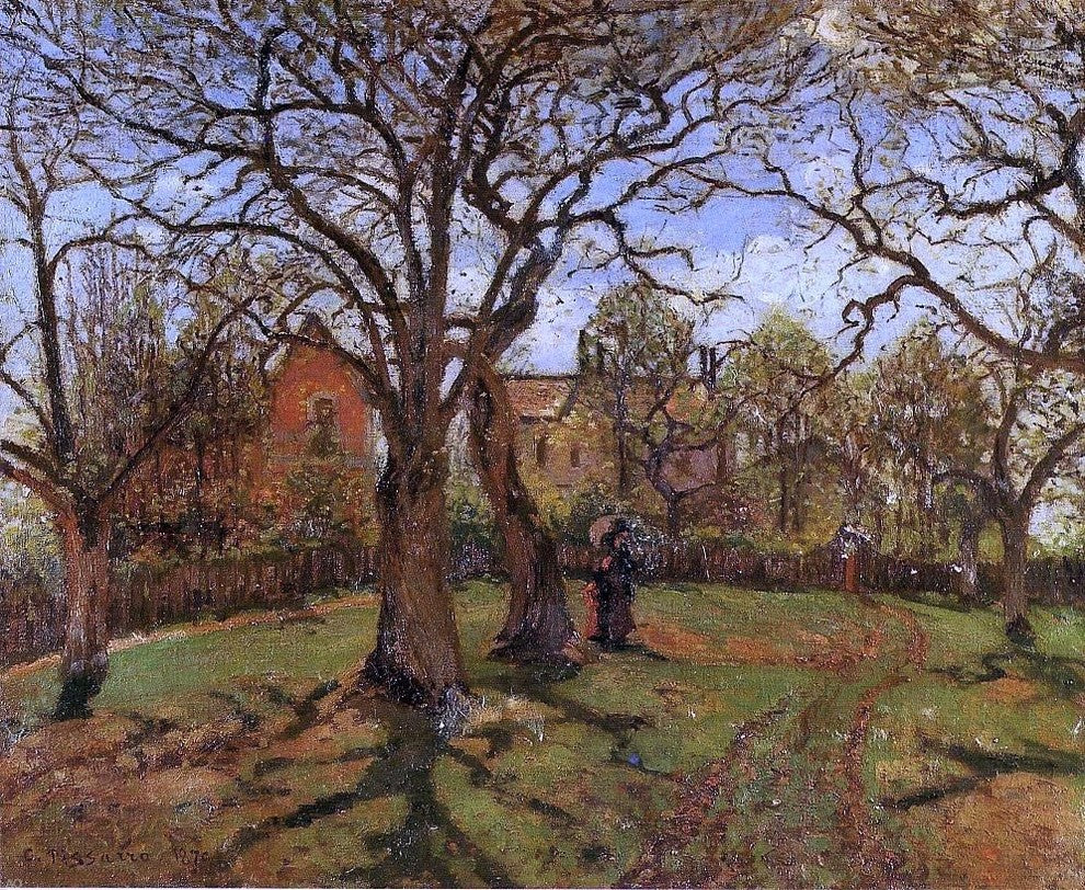 Camille Pissarro Chestnut Trees- Louveciennes- Spring Wall Decal