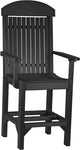 Set of 4 Poly Dining Chairs, Black, Counter Height, Arm Chair