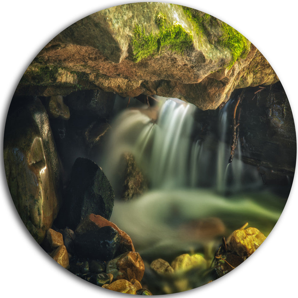Wasatch National Forest Waterfall, Landscape Round Wall Art, 23"