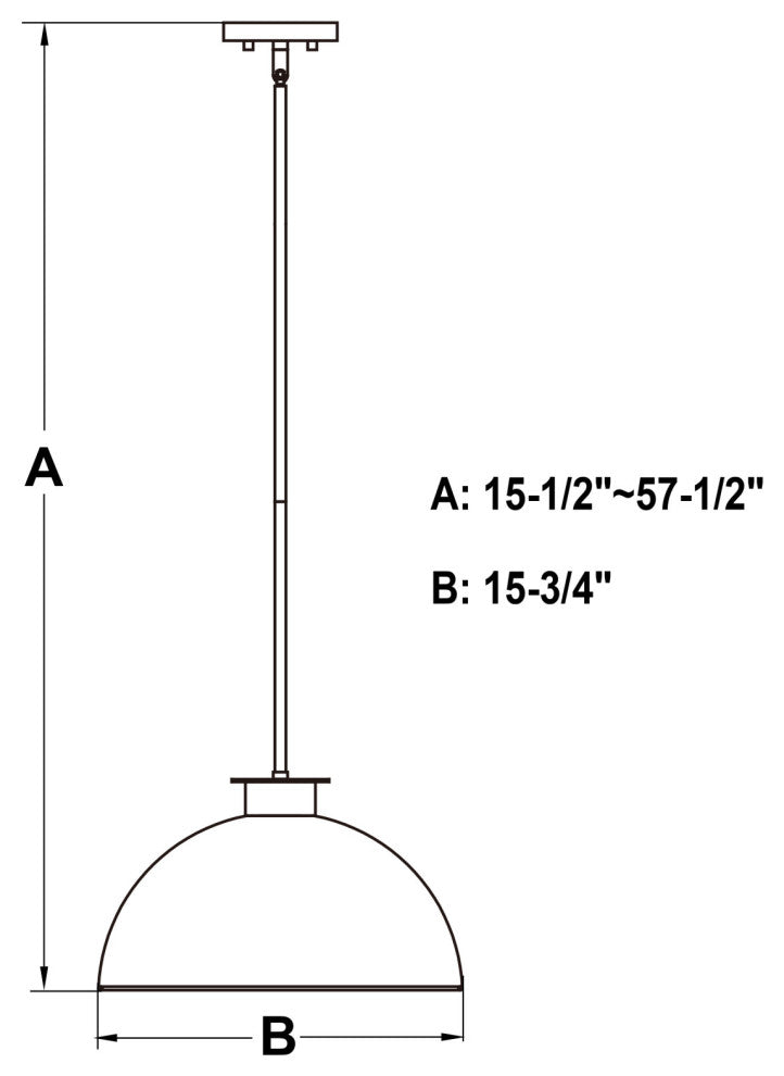 Vaxcel Lighting P0411 Devon 16"W Pendant - Matte Black / Satin Brass