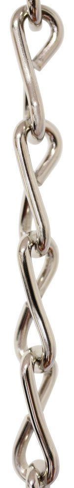 Steel Single Jack Basket Chain, 3 Sizes, 10', Polished Nickel, U25
