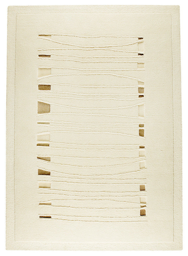 Hand Tufted White Wool Area Rug