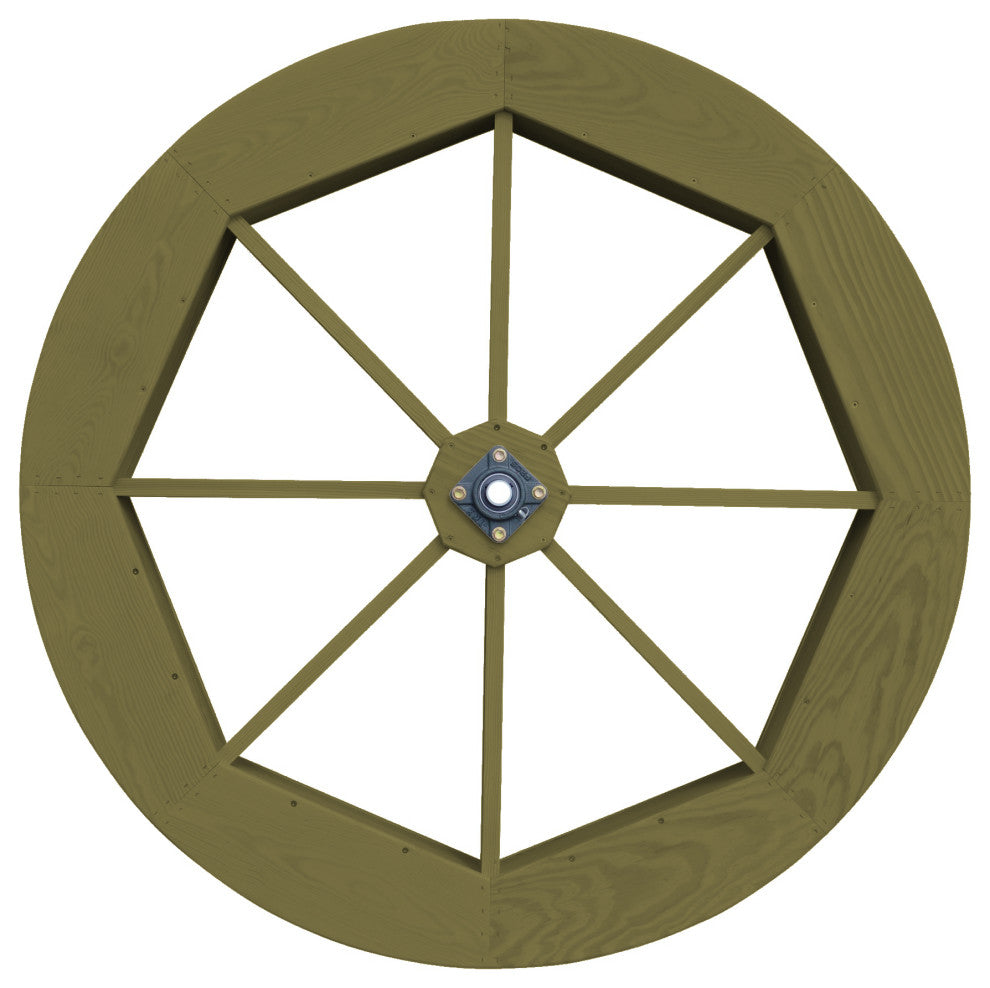 Pressure Treated Pine Waterwheel, Linden Leaf Stain, 48"