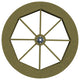 Pressure Treated Pine Waterwheel, Linden Leaf Stain, 48"