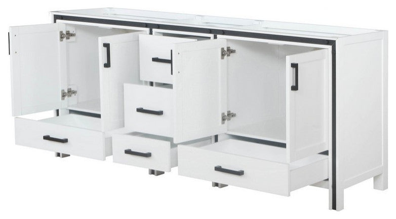 Ziva Transitional White 80" Vanity Cabinet Only