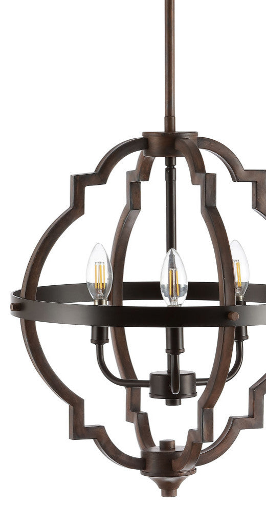 Ogee 16.75" 3-Light Adjustable Iron LED Pendant, Black