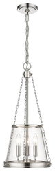 Zlite 341P12-PN 3-Light Pendant, Clear