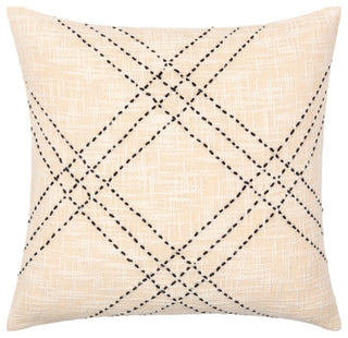 Surya Sunnyvale Black Pillow Shell With Down Insert 18"H X 18"W