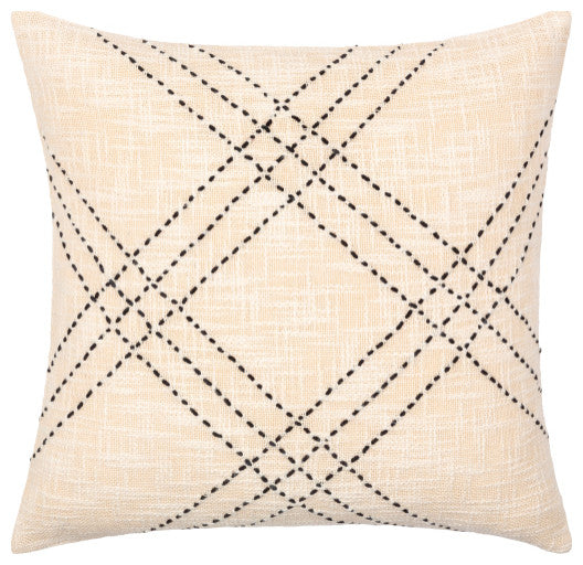 Surya Sunnyvale Black Pillow Shell With Down Insert 18"H X 18"W