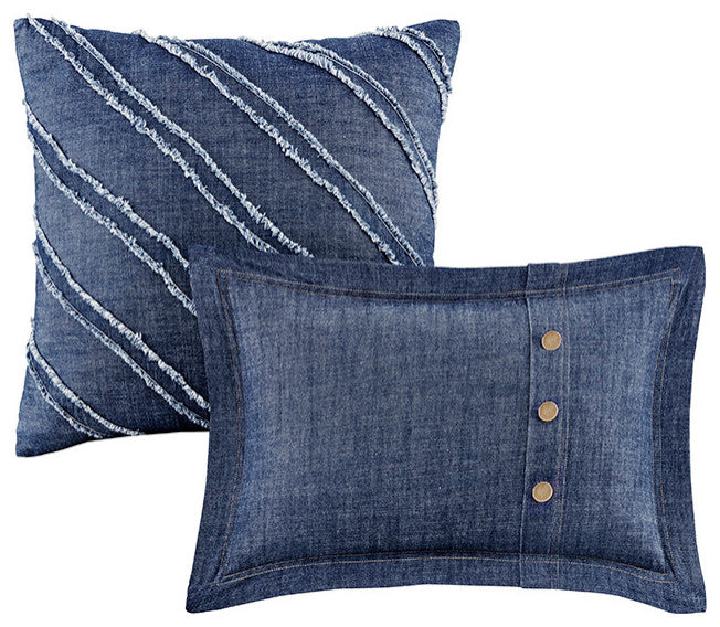 Woolrich Perry Oversized Denim Comforter Set, Blue
