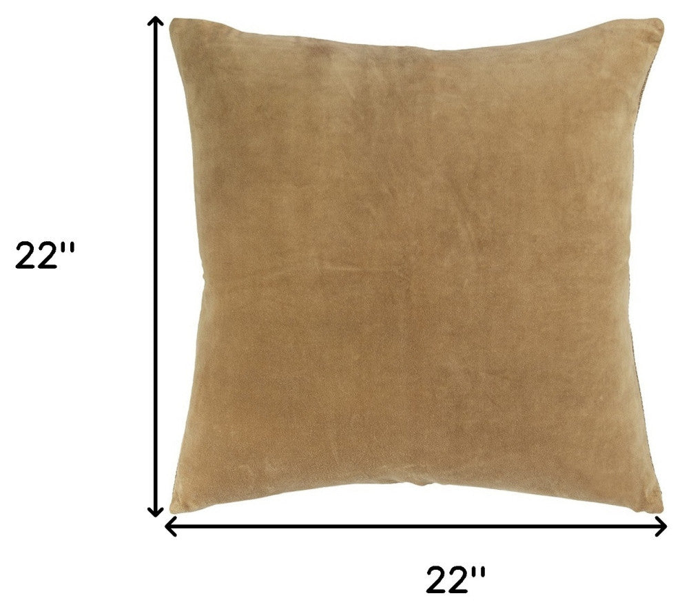 22" Gold Cotton Velvet Throw Pillow