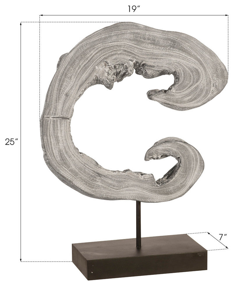 Creature Sculpture on Stand, Gray Stone