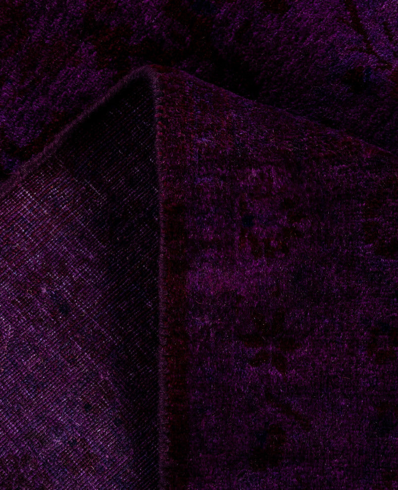 Overdyed One-of-a-Kind Hand-Knotted Area Rug Purple, 6' 2" x 9' 3"