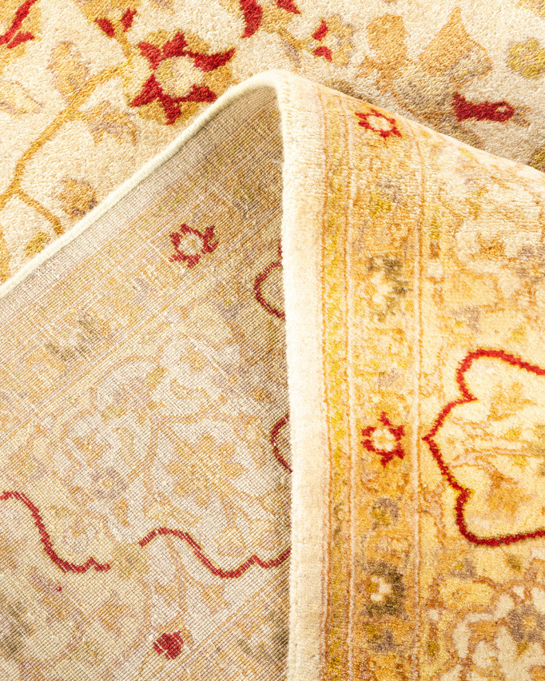 Solapur, One-of-a-Kind Hand-Knotted Area Rug Ivory, 6'1"x8'10"