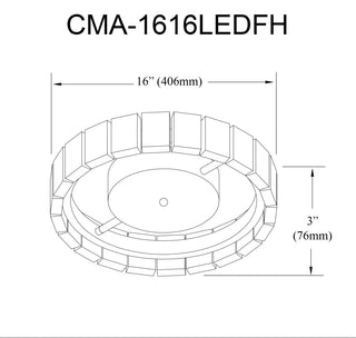 Camila Flush Mount, 16W, Aged Brass, Clear Acrylic