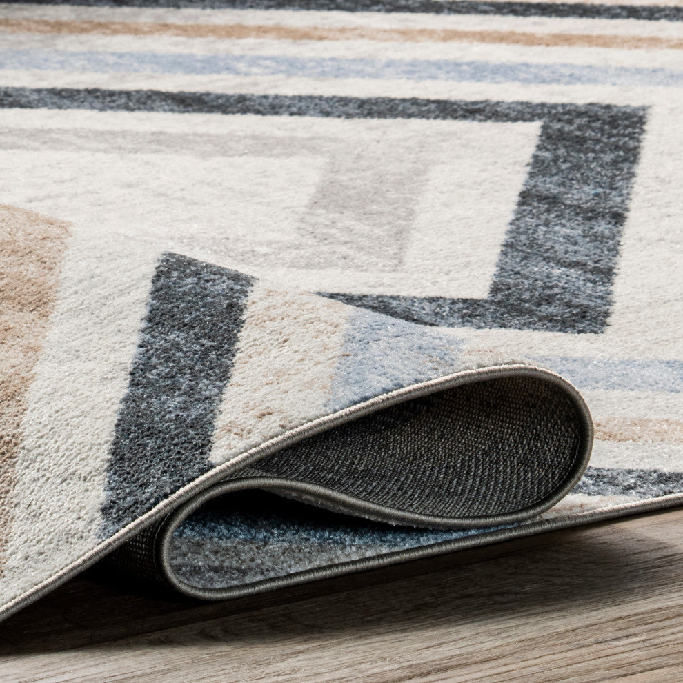 Nuloom Akari Transitional Diamond Machine Washable Area Rug, Blue 7'10"x10'