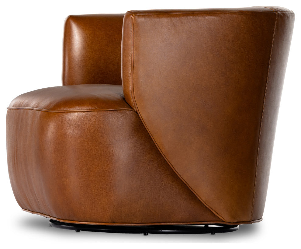Mila Swivel Chair-Riviera Cognac