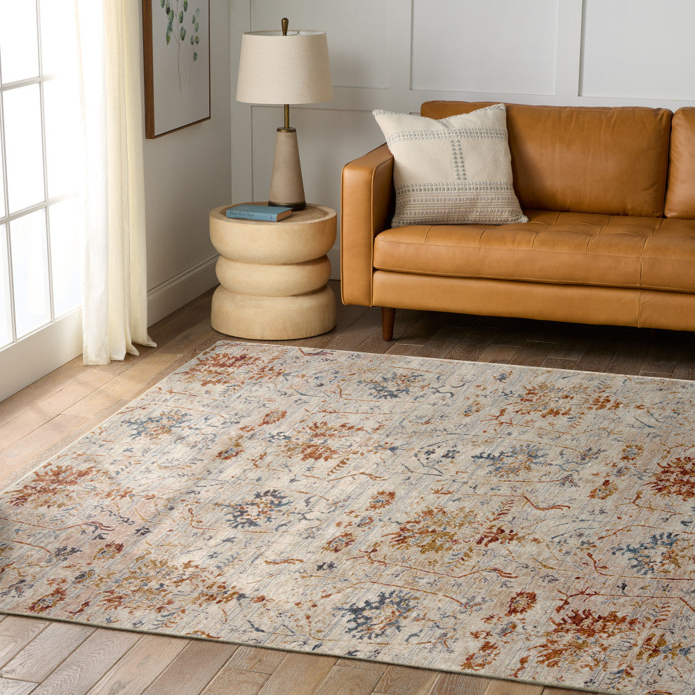 Jaipur Living Ozella Trellis Taupe/ Red Area Rug 9'3"X13'3"