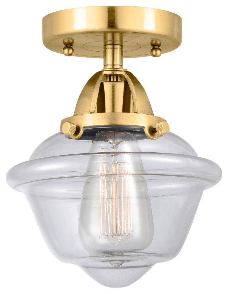Innovations 288-1C-SG-G532-LED Oxford 1 Light Semi-Flush Mount, Satin Gold