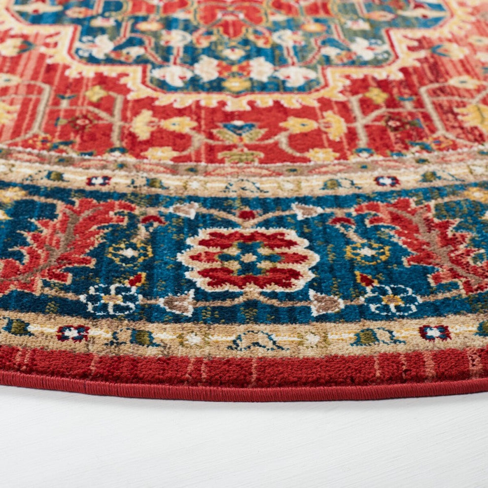 Safavieh Lauren Ralph Lauren Collection LRL1221 Rug, Red/Navy, 6'7" Round