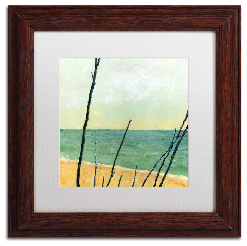 'Branches on the Beach' Matted Framed Canvas Art by Michelle Calkins