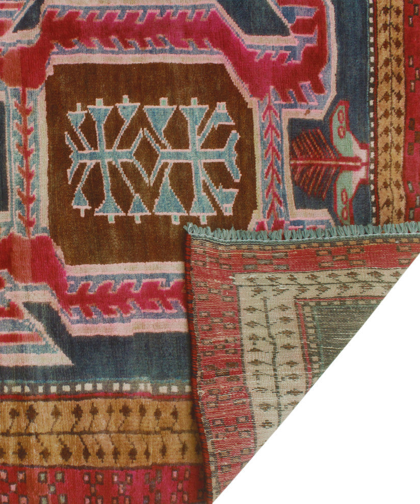 Fine Vintage Distressed Bram Charcoal/Brown Runner, 3'4x8'11