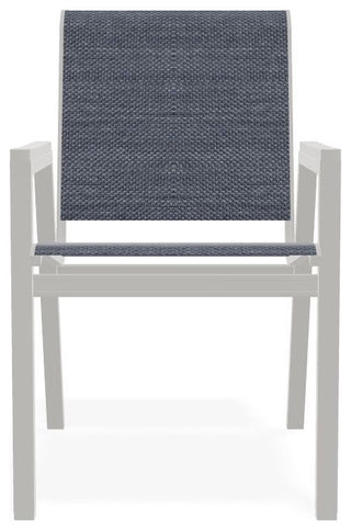 Bazza Sling Stackable Outdoor Dining Chair, Augustine Denim/Snow