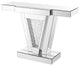 47" Rectangle Crystal Console Table, Clear Mirror Finish