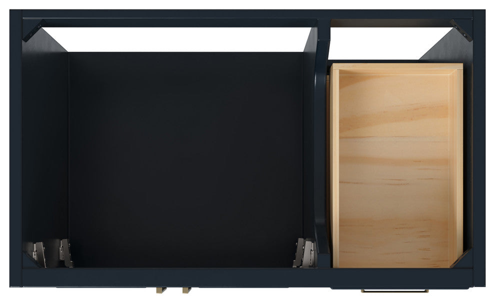 Ariel Stafford 36" Single Left Offset Sink Bathroom Vanity Base, Midnight Blue