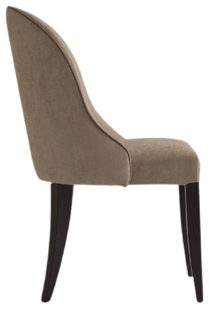 Curved Back Upholstered Dining Chair | Andrew Martin Aldwick, Brown