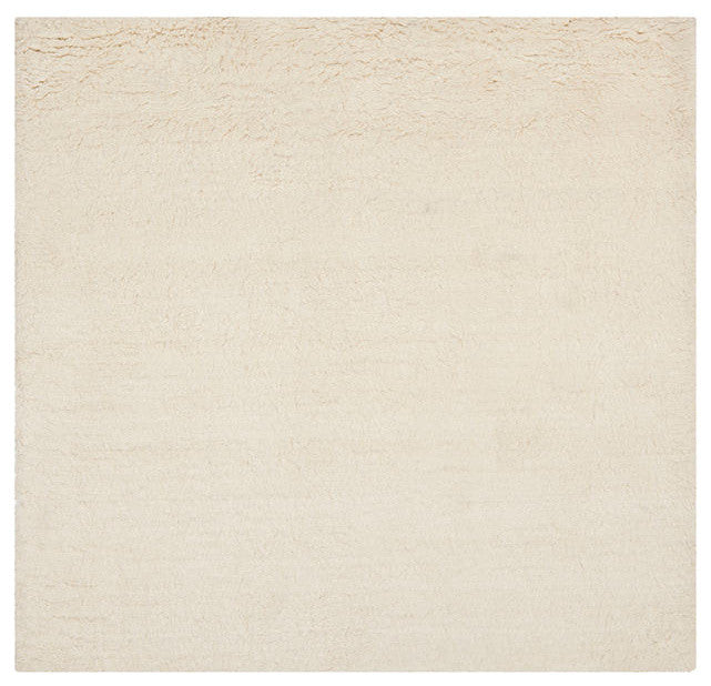 Safavieh Flokati FLK150A 4' Square Ivory Rug