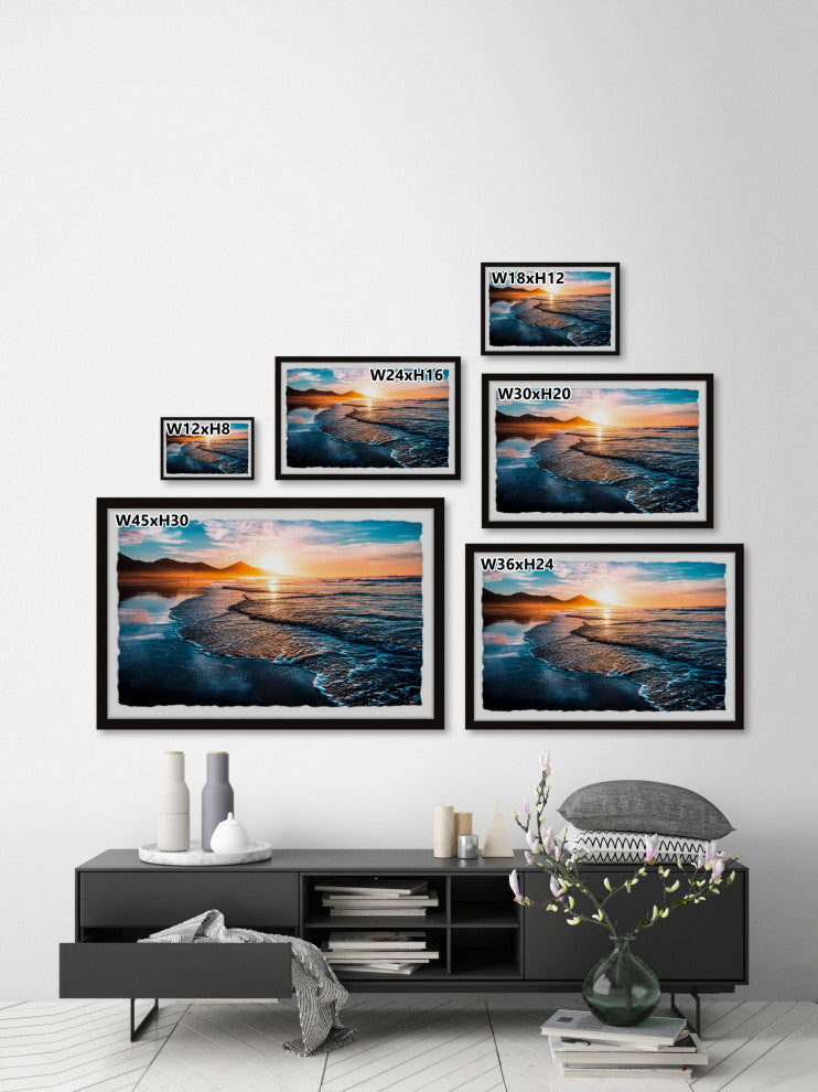 "Sunsets and Silhouettes" Framed Painting Print, 12x8