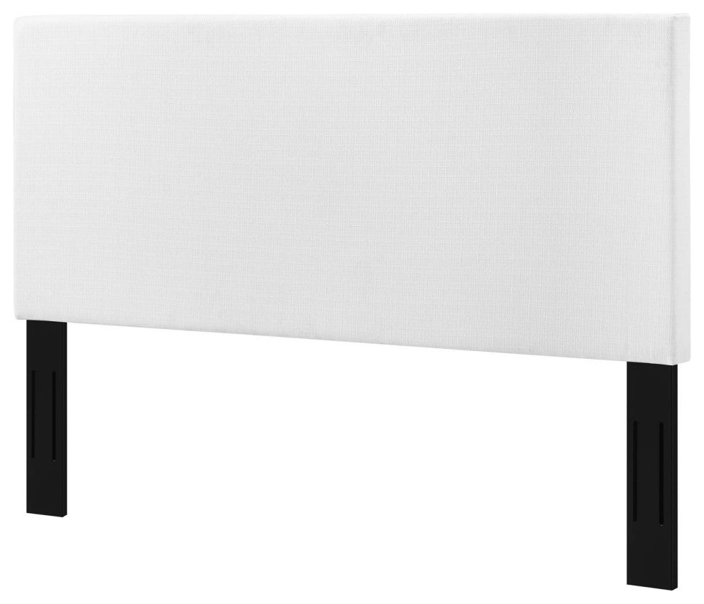Contemporary Modern Urban Designer Bedroom Twin Size Headbaord, Fabric, White