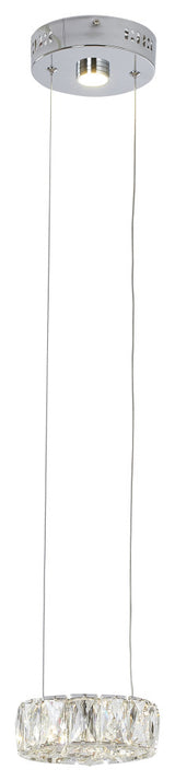 Round Clear Crystal Covered Single Pendant Light