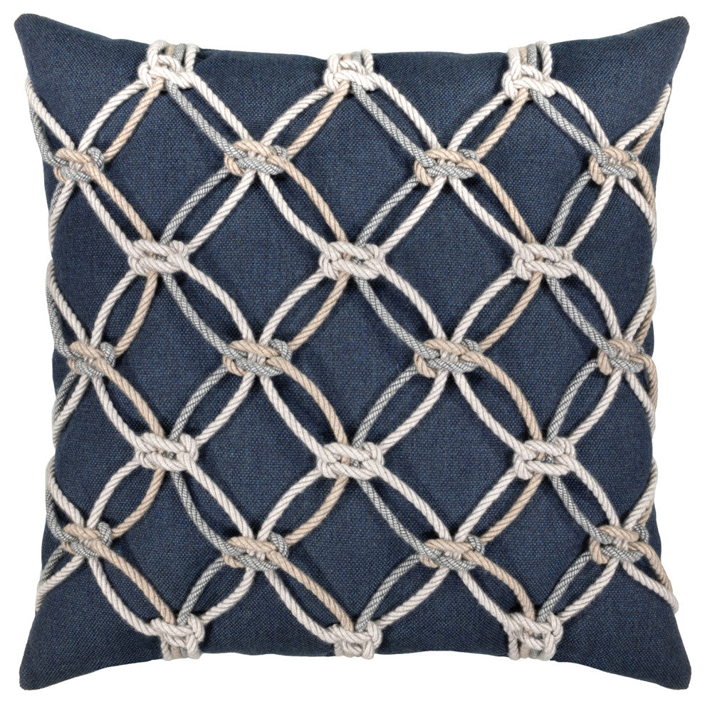 Indigo Rope Indoor/Outdoor Performance Pillow, 20"x20